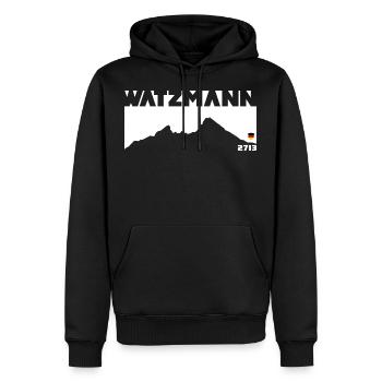 Watzmann Bayern Berchtesgaden Deutsche Flagge Berg - Männer Premium Bio Hoodie - Schwarz - Vorne - Nico (187cm)