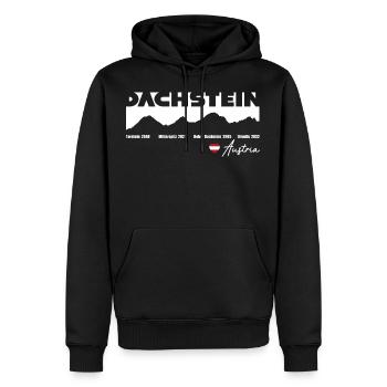 Hoher Dachstein Steiermark Oberösterreich Austria - Männer Premium Bio Hoodie - Schwarz - Vorne - Nico (187cm)