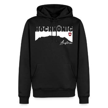 Hochkönig 2941 m Berg Berchtesgaden Alpen Austria - Sweat à capuche Premium bio Homme - noir - Devant - Nico (187cm)