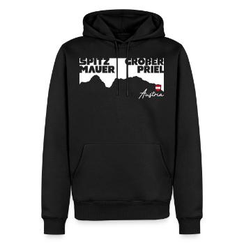Large Priel Spitzmauer Totes Gebirge Austria Berg - Men’s Premium Organic Hoodie - black - Front - Nico (187cm)
