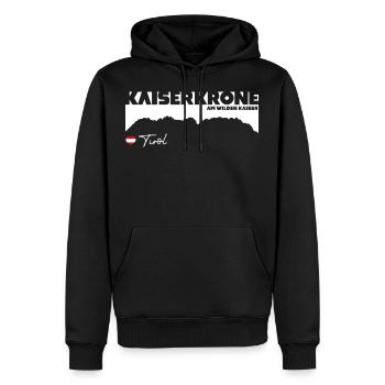 Wilder Kaiser Kaiserkrone Tirol Austria Österreich - Männer Premium Bio Hoodie - Schwarz - Vorne - Nico (187cm)