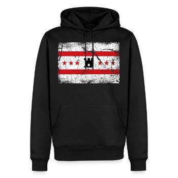 Drenthe - Männer Premium Bio Hoodie - Schwarz - Vorne - Nico (187cm)