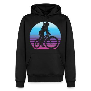 VTT VTT Filles VTT Biker - Sweat à capuche Premium bio Homme - noir - Devant - Nico (187cm)