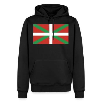 drapeau pays basque | cadeau pour basque - Sweat à capuche Premium bio Homme - noir - Devant - Nico (187cm)