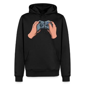 Gamer Controller - Men’s Premium Organic Hoodie - black - Front - Nico (187cm)
