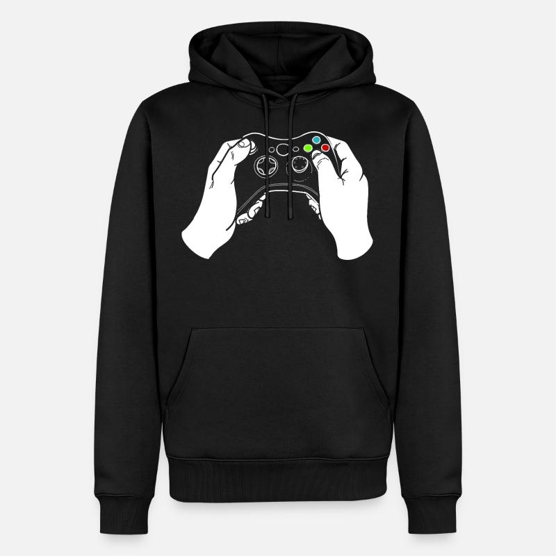 Manettes de jeu - Sweat à capuche Premium bio Homme - noir