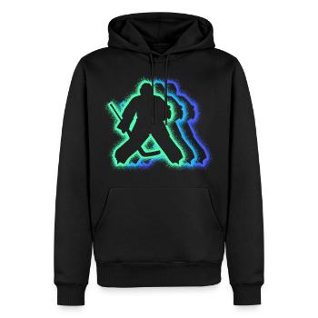 Eishockey Torwart Silhouetten Eishockeyspieler - Männer Premium Bio Hoodie - Schwarz - Vorne - Nico (187cm)
