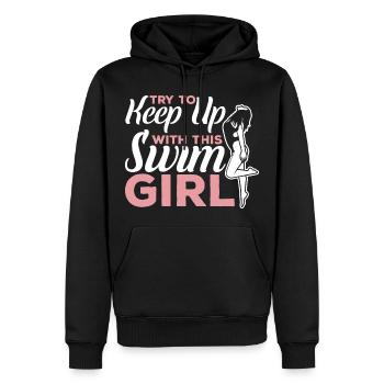 Schwimmerin - Männer Premium Bio Hoodie - Schwarz - Vorne - Nico (187cm)
