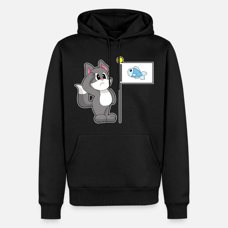 Drapeau de chat - Sweat à capuche Premium bio Homme - noir