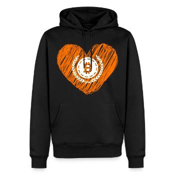 Bitcoin Crypto Cryptocurrency Splash - Sweat à capuche Premium bio Homme - noir - Devant - Nico (187cm)