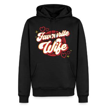 Favourite Wife | Farben änderbar - Männer Premium Bio Hoodie - Schwarz - Vorne - Nico (187cm)
