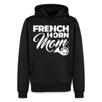 Mère Cor Français - Sweat à capuche Premium bio Homme - noir - Devant - Nico (187cm)
