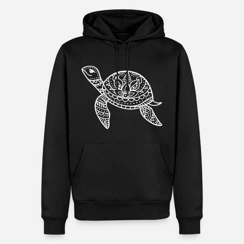 Boho turtle with pattern shell - Men’s Premium Organic Hoodie - black