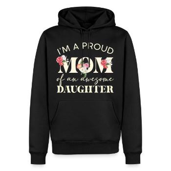 Stolze Mama Großartige Tochter - Männer Premium Bio Hoodie - Schwarz - Vorne - Nico (187cm)