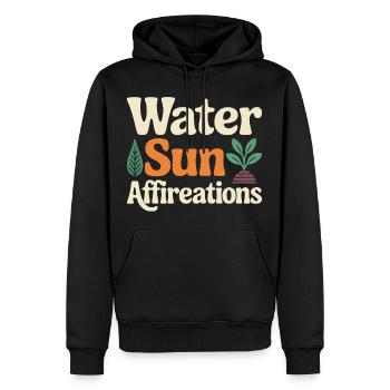 Fonds d’eau Soleil Conception de la nature - Sweat à capuche Premium bio Homme - noir - Devant - Nico (187cm)