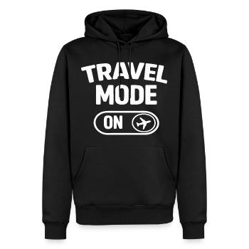 Mode Voyage lors d’un voyage de vacances - Sweat à capuche Premium bio Homme - noir - Devant - Nico (187cm)