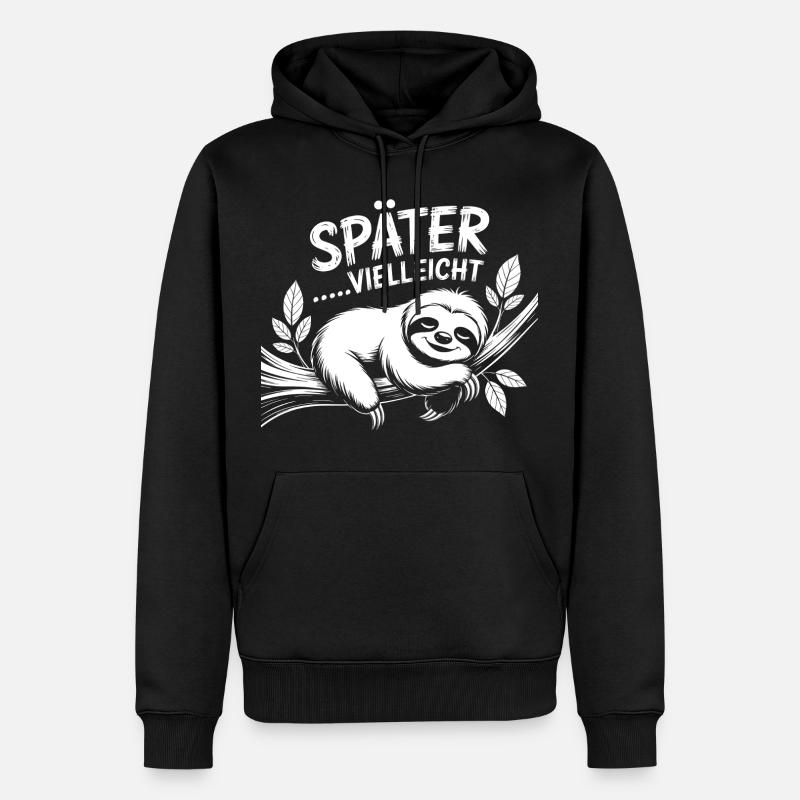 Heute nicht Sloth - Männer Premium Bio Hoodie - Schwarz