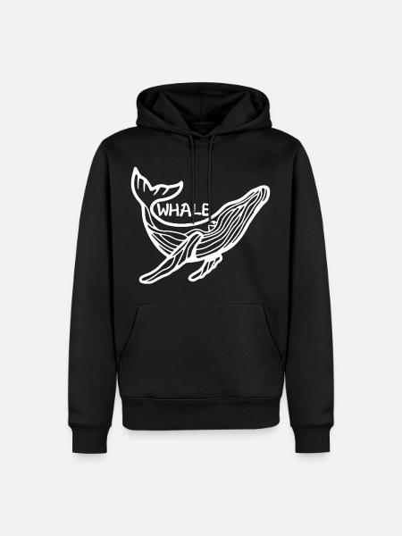 Le géant des océans (blanc) - Sweat à capuche Premium bio Homme - noir