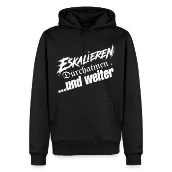 Einfach Weitermachen - Männer Premium Bio Hoodie - Schwarz - Vorne - Nico (187cm)