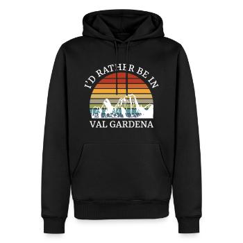 I'd Rather Be In Val Gardena Dolomiten Ski - Männer Premium Bio Hoodie - Schwarz - Vorne - Nico (187cm)
