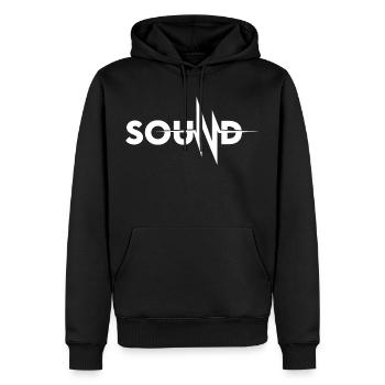 Sound - Männer Premium Bio Hoodie - Schwarz - Vorne - Nico (187cm)