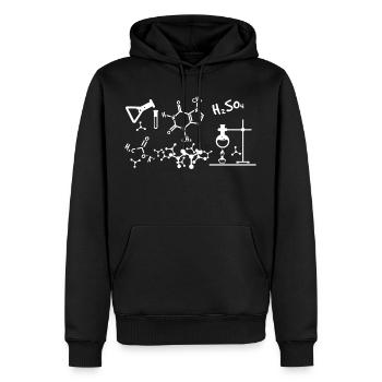 Equation de réaction chimique Formule développée - Sweat à capuche Premium bio Homme - noir - Devant - Nico (187cm)