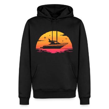 sunrise yacht marin navire bateau yachting - Sweat à capuche Premium bio Homme - noir - Devant - Nico (187cm)