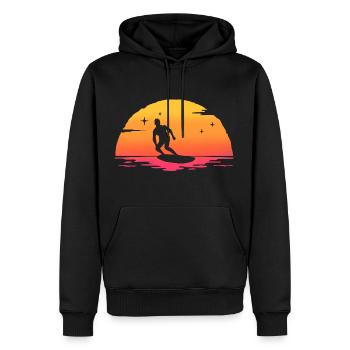 Sunrise Surf Surfer T-Shirt Surfen - Männer Premium Bio Hoodie - Schwarz - Vorne - Nico (187cm)