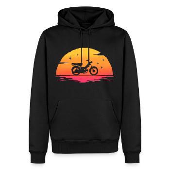 sunrise mob mobylette cyclomoteur moped - Sweat à capuche Premium bio Homme - noir - Devant - Nico (187cm)