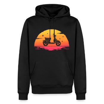 sunrise scooter cyclomoteur - Sweat à capuche Premium bio Homme - noir - Devant - Nico (187cm)