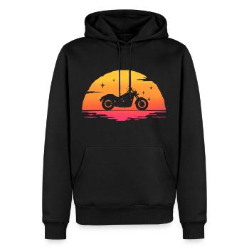 Sunrise Motorrad Cruiser Motorrad Motorrad Motorrad T-Shir - Männer Premium Bio Hoodie - Schwarz - Vorne - Nico (187cm)