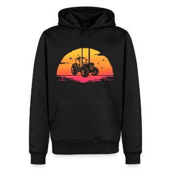 Sunrise Traktor T-Shirt Landwirt Traktor - Männer Premium Bio Hoodie - Schwarz - Vorne - Nico (187cm)