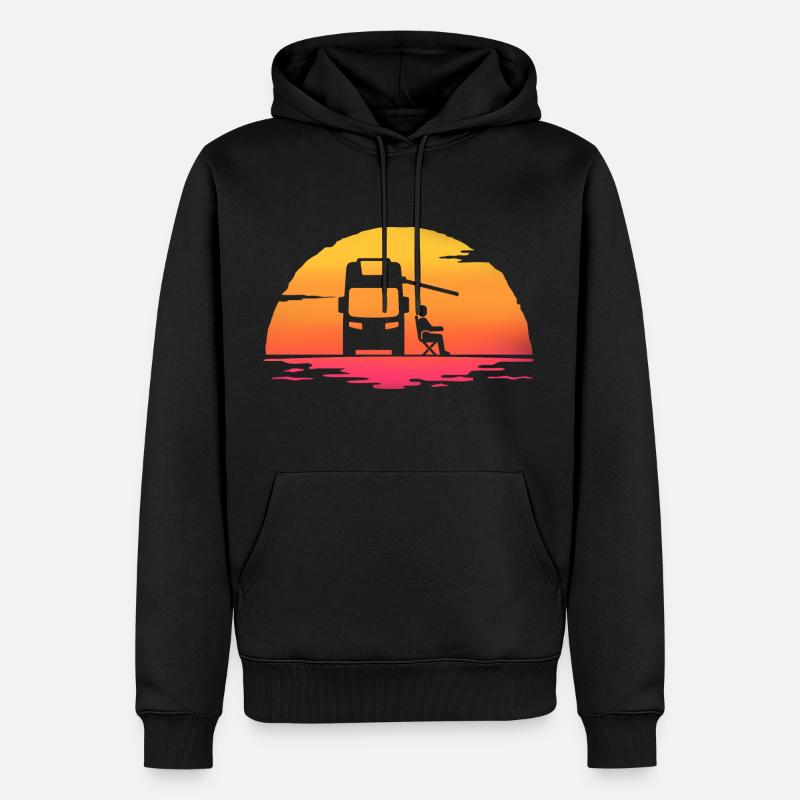 Sunrise Camper Camping Wohnmobil - Männer Premium Bio Hoodie - Schwarz