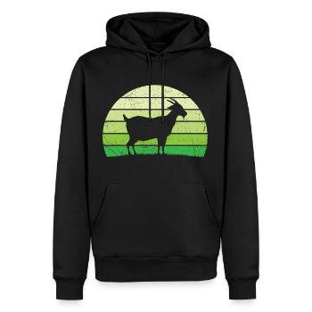 Retro Ziegen T-Shirt Ziege - Männer Premium Bio Hoodie - Schwarz - Vorne - Nico (187cm)