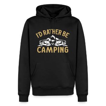 Ich würde lieber campen lustiges Camping T-Shirt - Männer Premium Bio Hoodie - Schwarz - Vorne - Nico (187cm)