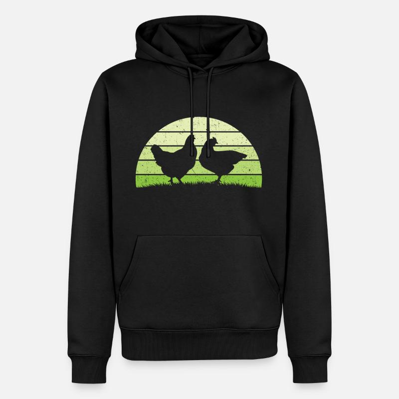Poule retro poules - Sweat à capuche Premium bio Homme - noir