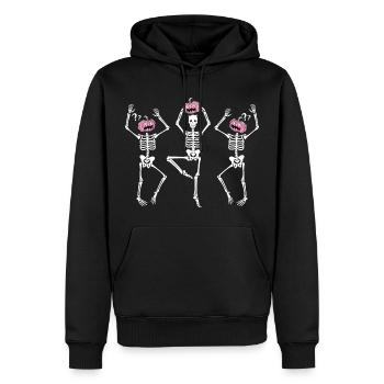 Drôle de squelettes dansants Ballerine d’Halloween - Sweat à capuche Premium bio Homme - noir - Devant - Nico (187cm)