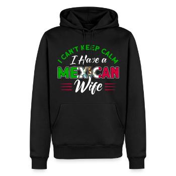 Drapeau mexicain Cadeau de racines mexicaines - Sweat à capuche Premium bio Homme - noir - Devant - Nico (187cm)