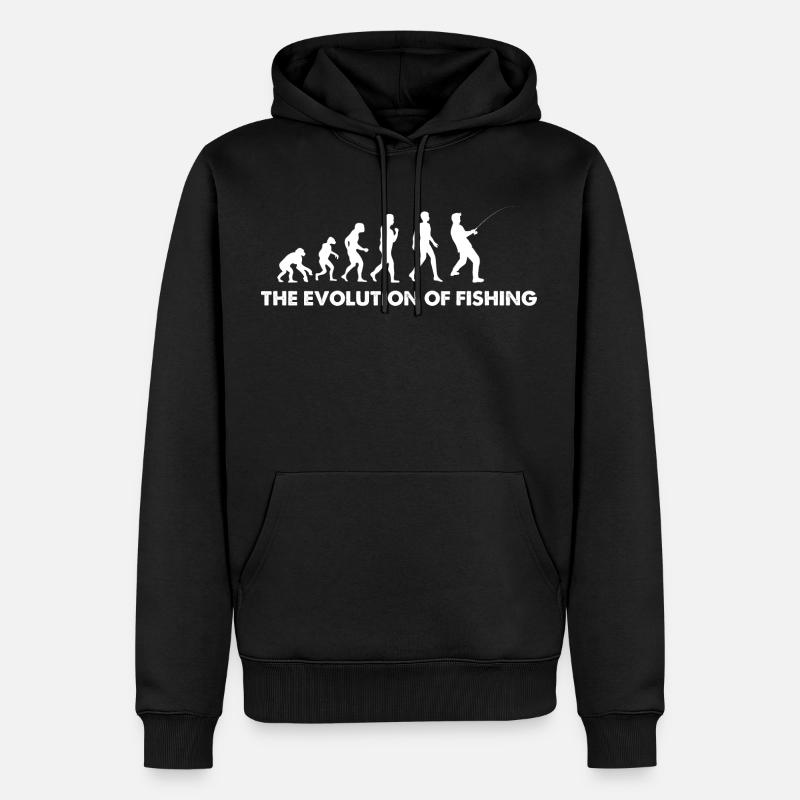 L’évolution de la pêche - Sweat à capuche Premium bio Homme - noir