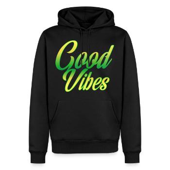 Bonnes vibrations - Sweat à capuche Premium bio Homme - noir - Devant - Nico (187cm)