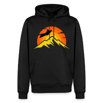 Wingsuit fliegen Base Jumping Skydiving Retro - Männer Premium Bio Hoodie - Schwarz - Vorne - Nico (187cm)