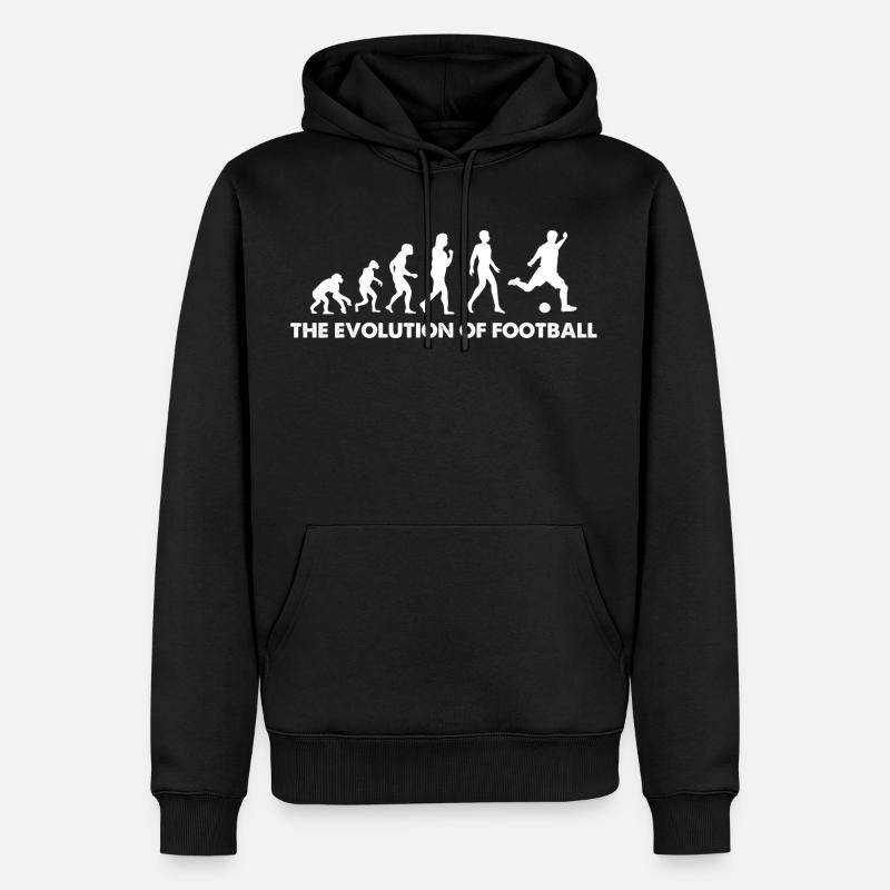 L’évolution du football - Sweat à capuche Premium bio Homme - noir