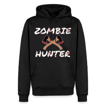 Zombie Jäger - Horror Infiziert Untote Blutfleck - Männer Premium Bio Hoodie - Schwarz - Vorne - Nico (187cm)