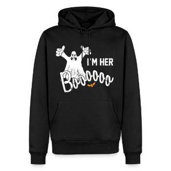 I'm Her Boooooo - Lustiges Partner-Shirt Halloween - Männer Premium Bio Hoodie - Schwarz - Vorne - Nico (187cm)
