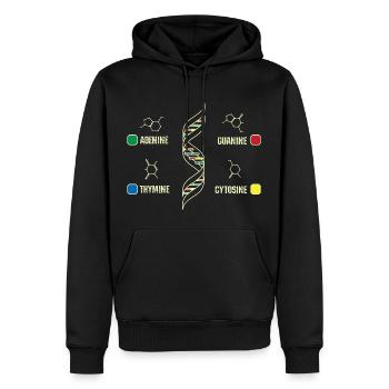 Biochimiste de l'ADN - Sweat à capuche Premium bio Homme - noir - Devant - Nico (187cm)