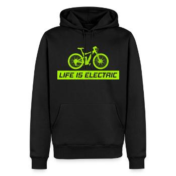 E-Bike Vélo électrique Vélo Cyclisme Biker VTT - Sweat à capuche Premium bio Homme - noir - Devant - Nico (187cm)