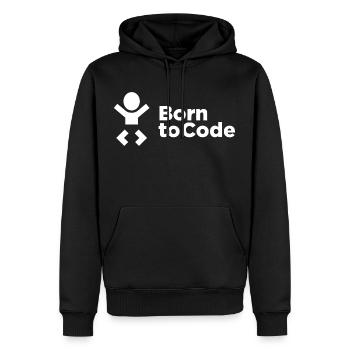 Né pour coder - Sweat à capuche Premium bio Homme - noir - Devant - Nico (187cm)