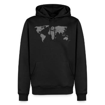 weltkarte - Männer Premium Bio Hoodie - Schwarz - Vorne - Nico (187cm)