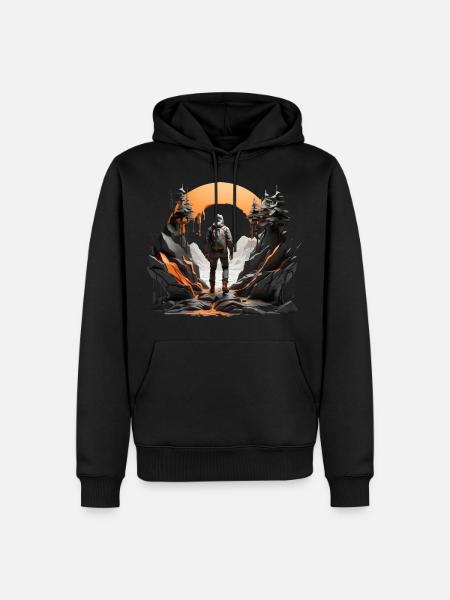 HIKERS OUTDOOR BUSHCRAFT HIKING - Men’s Premium Organic Hoodie - black