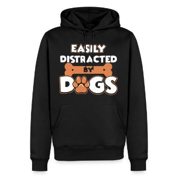 Easily Distracted by Dogs - Men’s Premium Organic Hoodie - black - Front - Nico (187cm)